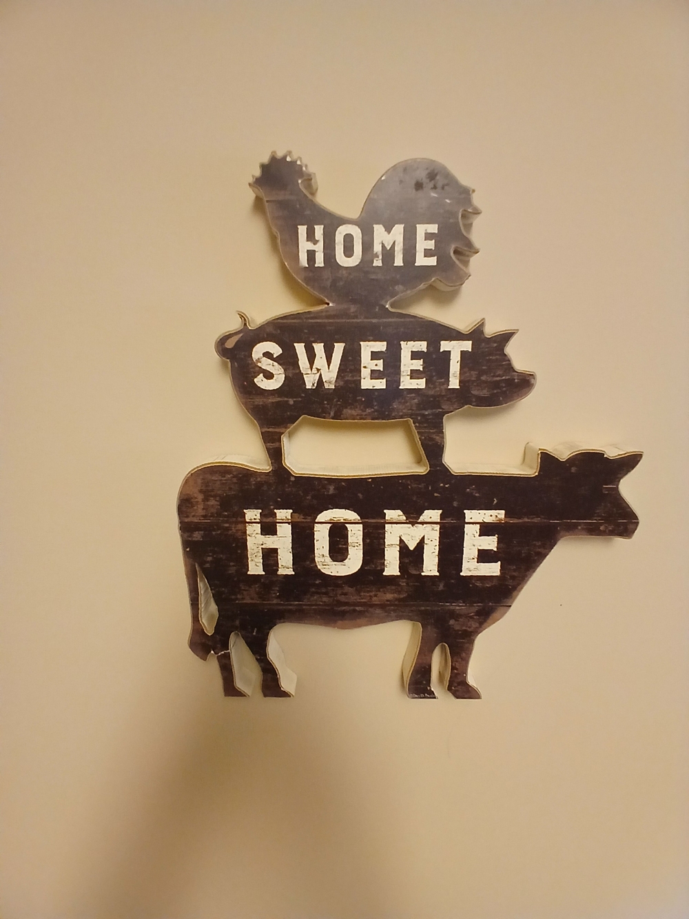 Hobby Lobby Brown and White 'Home Sweet Home' Farm Animal Stack Wall Accent